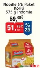 INDOMİE NOODLE KÖRİLİ 5X75 G fiyat ve kampanya bilgisi